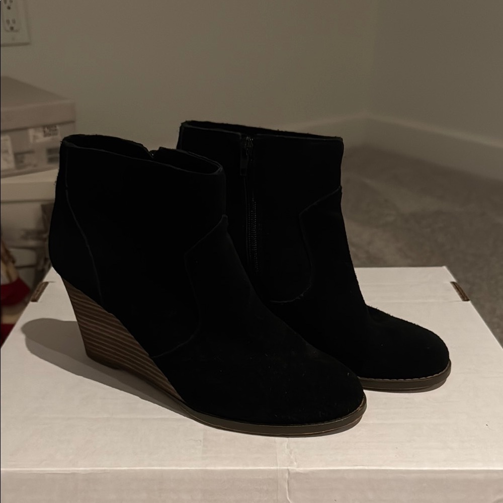 Sole Society Black Wedge Ankle Booties